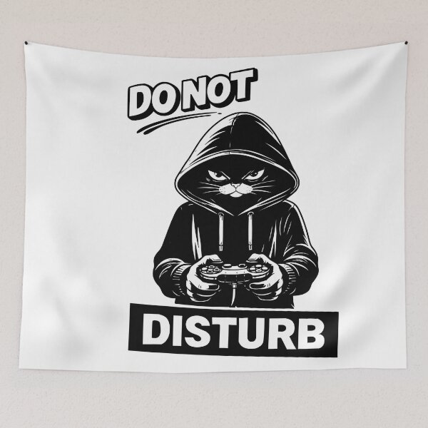 Item preview, Do Not Disturb Cat Gamer Funny Angry Cat Hoodie Gaming Meme Introvert Gamer Black Cat Lover Design designed and sold by MonNoir.