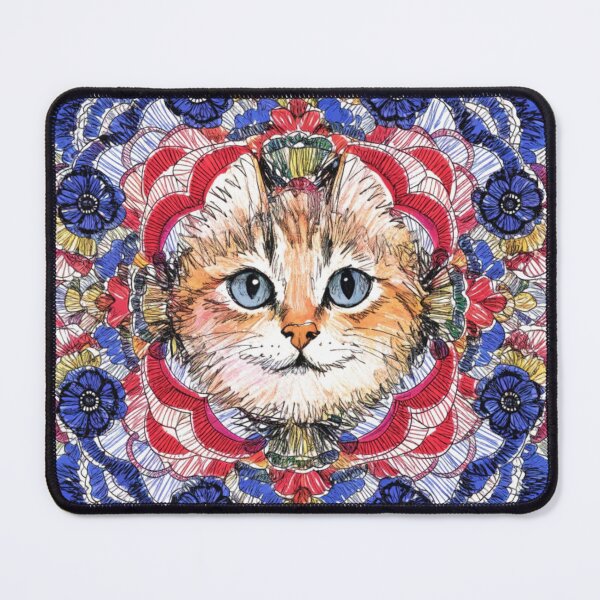 Item preview, Floral Mandala Art cat – Intricate Flower Mandala Design designed and sold by Anime9122.