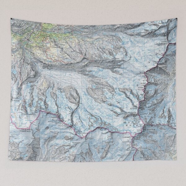 Item preview, Topographic Map of the Monte Rosa designed and sold by Karol Majewski.