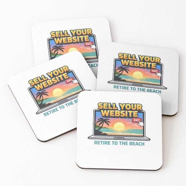 Item preview, Sell Your Website Funny Design – Retire to the Beach, Online Business Humor, Passive Income Meme, Digital Entrepreneur Sticker PNG designed and sold by ZYNORAworld.