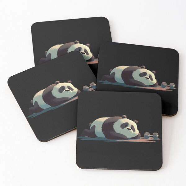 Item preview, Panda rests beside a small dumbbell designed and sold by anytka.