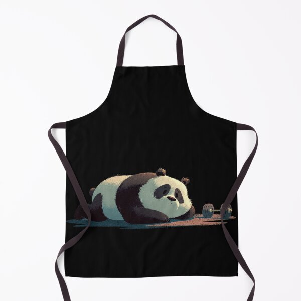 Item preview, Panda rests beside a small dumbbell designed and sold by anytka.