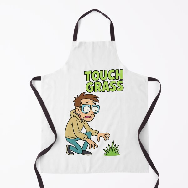 Item preview, “Touch Grass” Meme Illustration – Nervous Guy Afraid of Grass – Funny Internet Culture Design designed and sold by Donsean22.