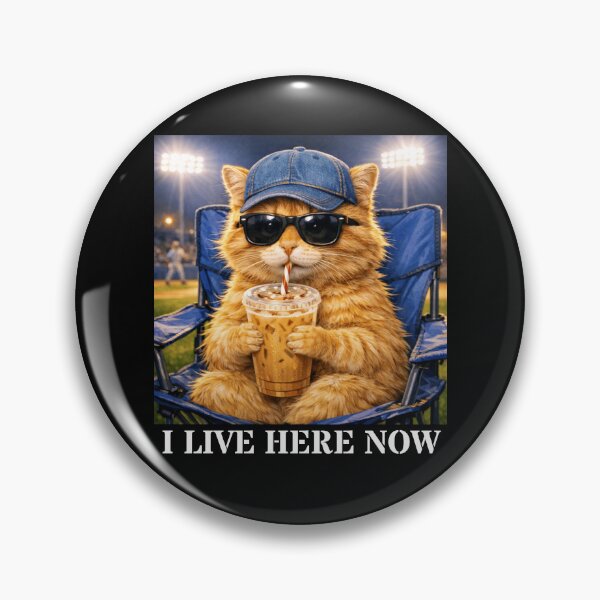 Item preview, I Live Here Now Cat  Baseball Cat  I Live Here Now designed and sold by Ali-printshop.