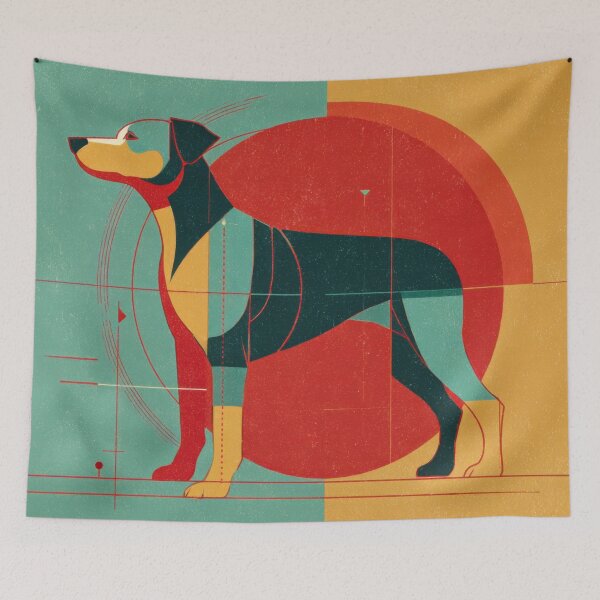 Item preview, Colorful dog art shows design style designed and sold by anytka.