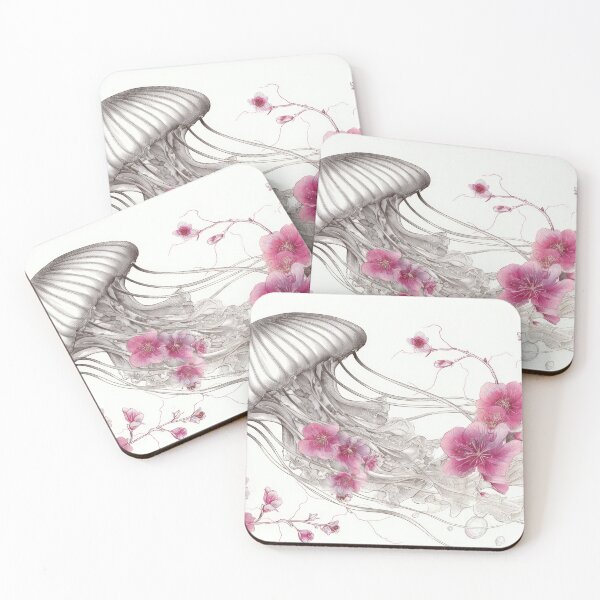 Item preview, Jellyfish swims with pink flowers designed and sold by anytka.