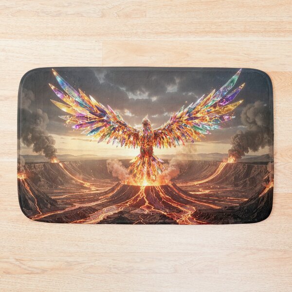 Item preview, Celestial Crystal Phoenix Rising Prismatic Volcano Rebirth Art designed and sold by LittleAlfa.