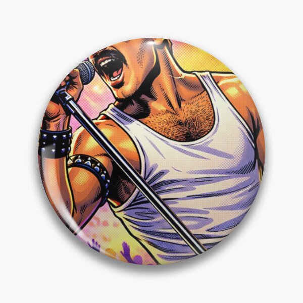 Item preview, Freddie Mercury Comic HQ Neon Rock Stage Power Legendary Icon Illustration designed and sold by SHOCAMPOS DESIGNS .