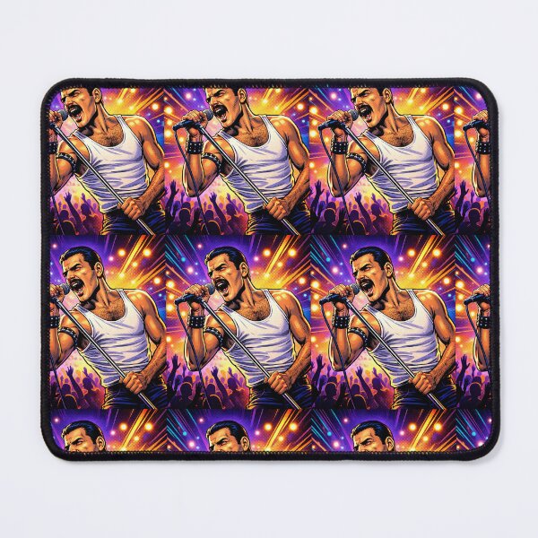 Item preview, Freddie Mercury Comic HQ Neon Rock Stage Power Legendary Icon Illustration designed and sold by SHOCAMPOS DESIGNS .