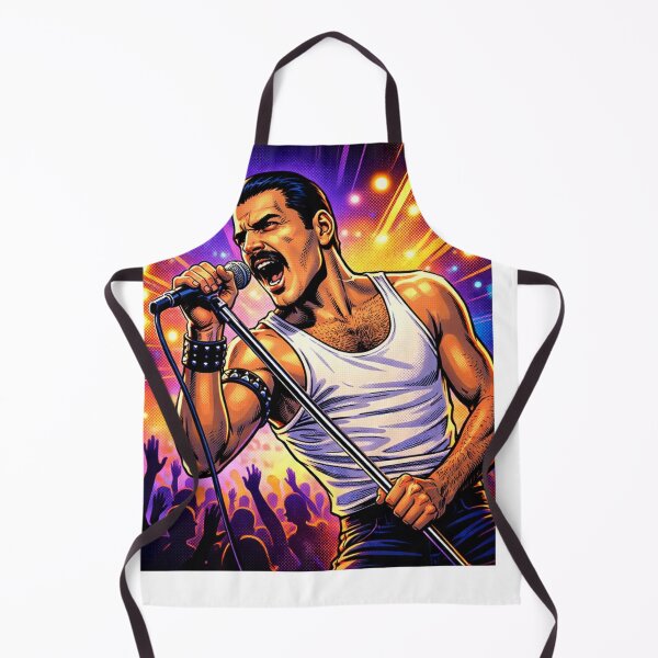 Item preview, Freddie Mercury Comic HQ Neon Rock Stage Power Legendary Icon Illustration designed and sold by SHOCAMPOS DESIGNS .