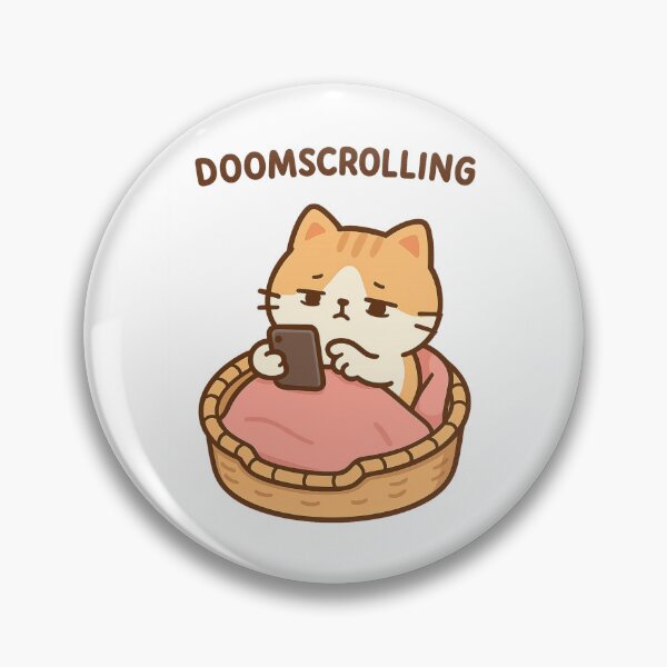 Item preview, Doomscrolling Cat Illustration – Cute Cat in Bed with Phone – Funny Cozy Meme Aesthetic designed and sold by Donsean22.