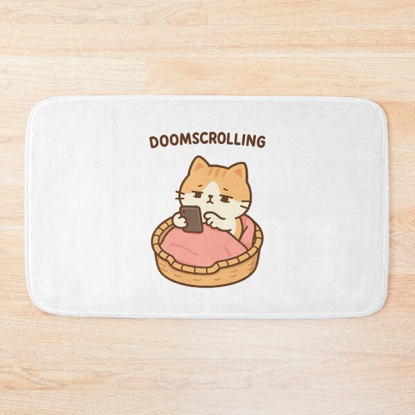 Item preview, Doomscrolling Cat Illustration – Cute Cat in Bed with Phone – Funny Cozy Meme Aesthetic designed and sold by Donsean22.