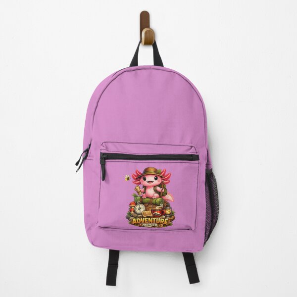 Item preview, Cute Axolotl Adventure - Kawaii Pink Axolotl Hiking designed and sold by Verdezeus86 .