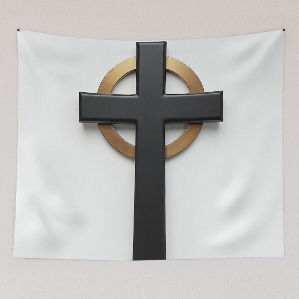 Item preview, Black Stone Cross with Halo designed and sold by Devotica.