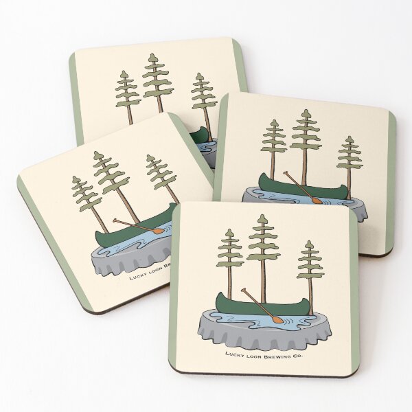 Item preview, Canoe & Pines Bottle Cap Art Print designed and sold by Michaela Mueller.