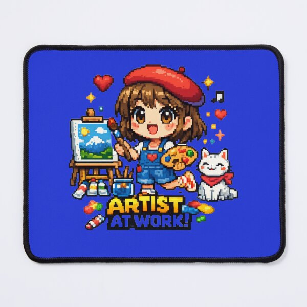 Item preview, Artist Girl with Lucky Maneki Neko Cat - Artist at Work designed and sold by Verdezeus86 .