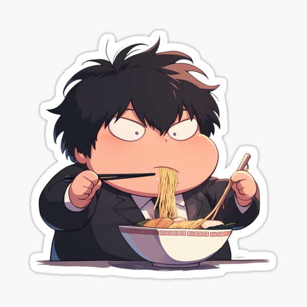 Nobuchika Ginoza Psycho Pass Kawaii Chibi Ramen Focus Sticker