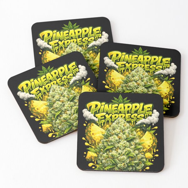 Item preview, Pineapple Express Tropical Graffiti Print | Uplifting Hybrid Strain Typography | Funny 420 Movie Wall Art designed and sold by WAUZ.