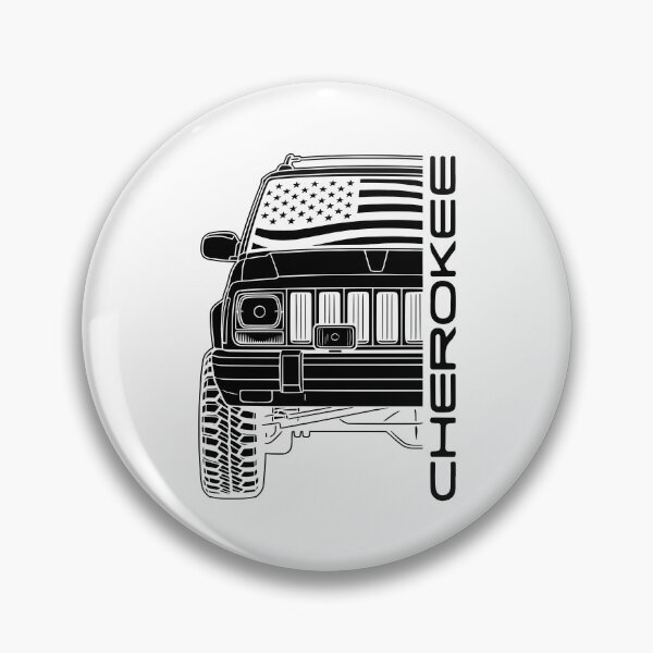 Item preview, 97-01 Cherokee XJ 4x4 Line Art Front USA flag Black designed and sold by Off-Road-Zone.