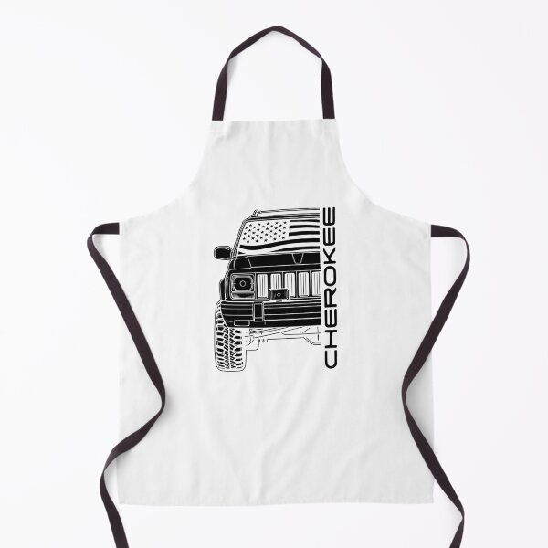 Item preview, 97-01 Cherokee XJ 4x4 Line Art Front USA flag Black designed and sold by Off-Road-Zone.