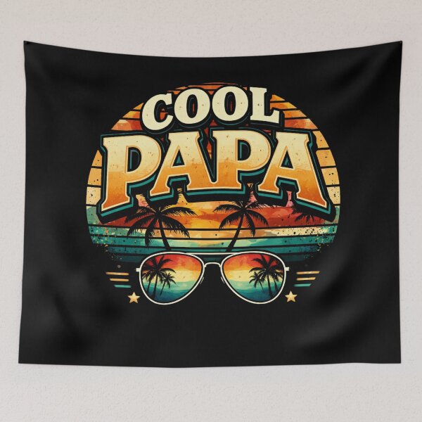 Item preview, Cool Papa Retro Sunset Shirt – Vintage Papa Gift Tee, Cool Grandpa Summer Shirt, Stylish Papa Tee designed and sold by TKOprintdesigns.