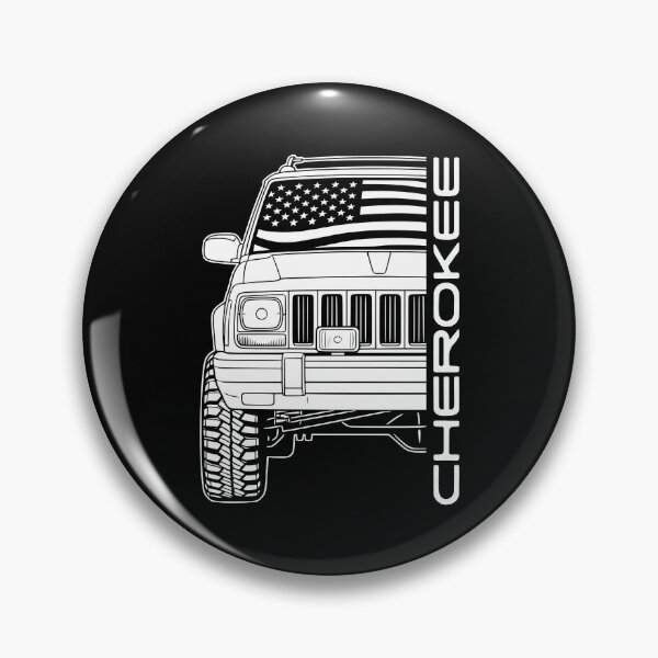 Item preview, 97-01 Cherokee XJ 4x4 Line Art Front USA flag White designed and sold by Off-Road-Zone.
