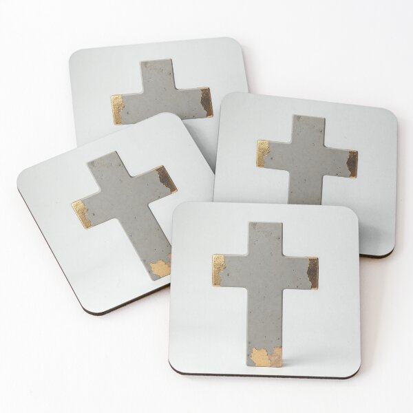 Item preview, Concrete Cross with Gold Seams designed and sold by Devotica.
