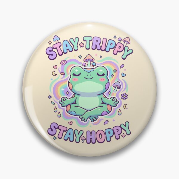 Item preview, Stay Trippy Frog Kawaii Psychedelic Cute Hippie Vibes designed and sold by entinta2.
