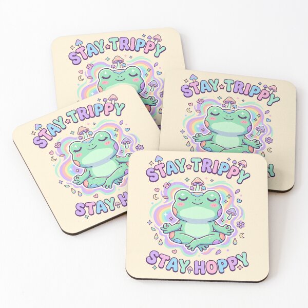 Item preview, Stay Trippy Frog Kawaii Psychedelic Cute Hippie Vibes designed and sold by entinta2.