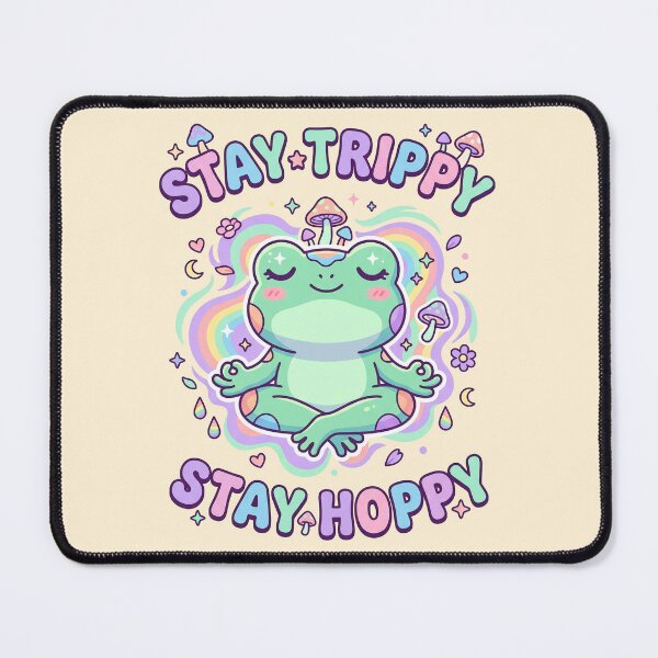 Item preview, Stay Trippy Frog Kawaii Psychedelic Cute Hippie Vibes designed and sold by entinta2.