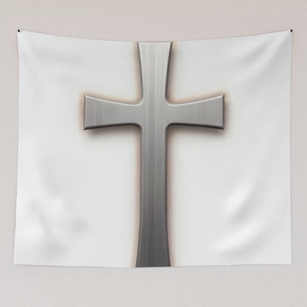 Item preview, Brushed Titanium Cross Icon designed and sold by Devotica.