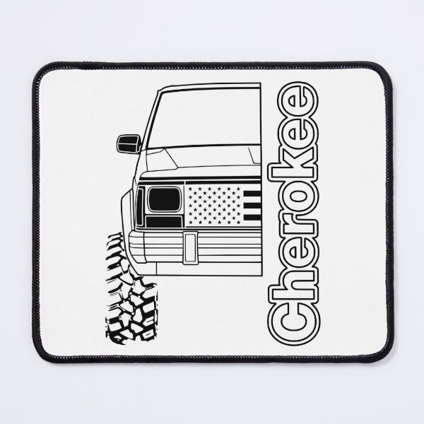 Item preview, 84-96 Cherokee XJ 4x4 Line Art Front USA flag Black designed and sold by Off-Road-Zone.