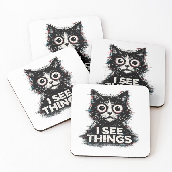 Item preview, Dark Glitch Cat Overthinking Design designed and sold by Glitch Mind CO..