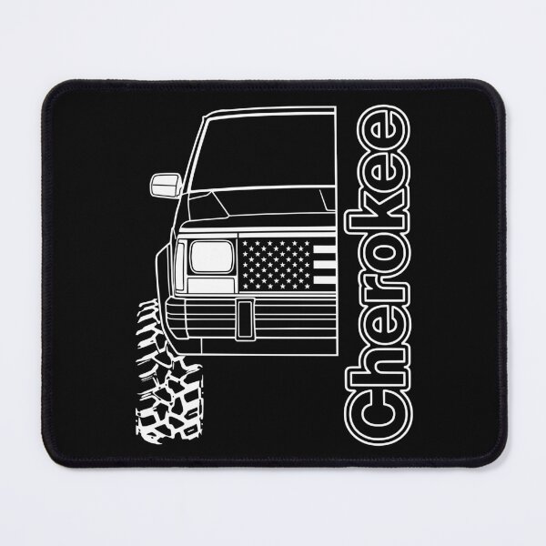 Item preview, 84-96 Cherokee XJ 4x4 Line Art Front USA flag White designed and sold by Off-Road-Zone.