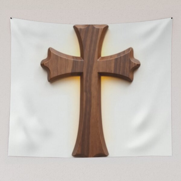 Item preview, Walnut Wood Christian Cross designed and sold by Devotica.