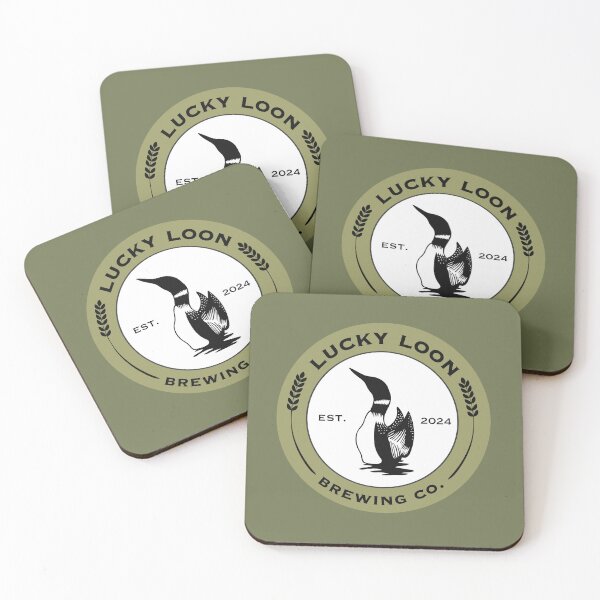Item preview, Vintage Loon Badge Coaster | Craft Brewery Nature Art designed and sold by Michaela Mueller.