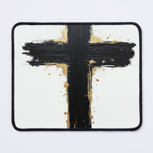 Item preview, Black Brushstroke Christian Cross designed and sold by Devotica.