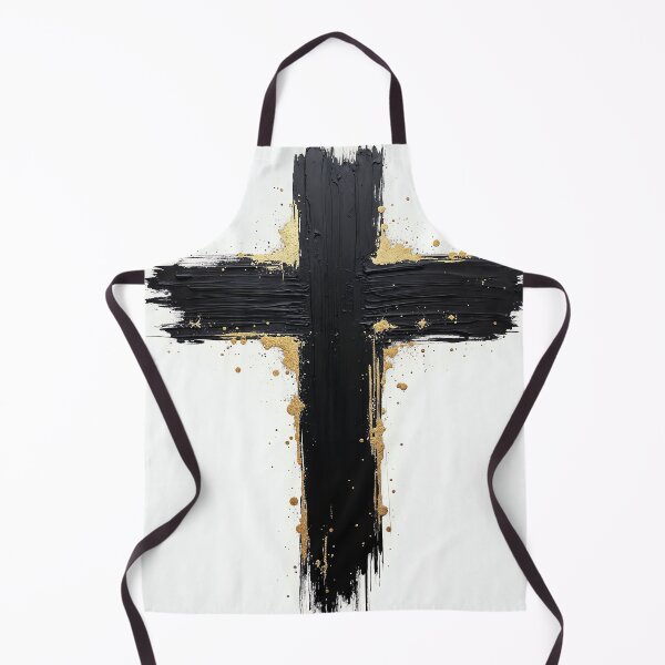 Item preview, Black Brushstroke Christian Cross designed and sold by Devotica.