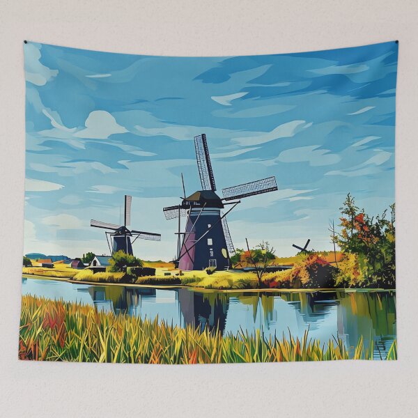 Item preview, Painting of Windmills designed and sold by tomorrowsart.