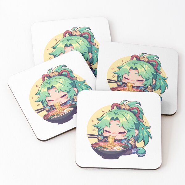 Item preview, Baizhu Genshin Impact Green Kawaii Ramen Chibi Cozy Slurp designed and sold by mildaclairmo.
