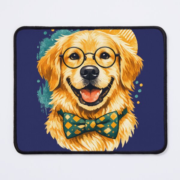 Item preview, Hipster Golden Retriever Portrait - Vintage Vibe designed and sold by KawaiiOrbit.