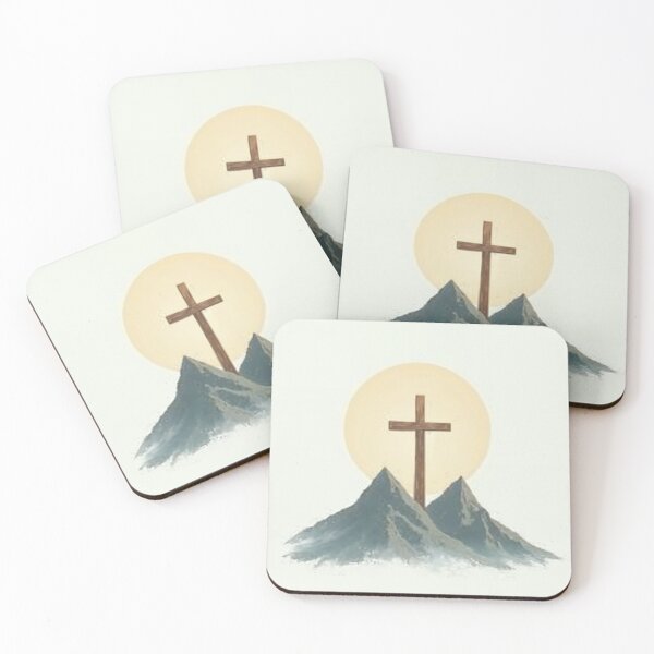 Item preview, Mountain Line Cross at Sunrise designed and sold by Devotica.