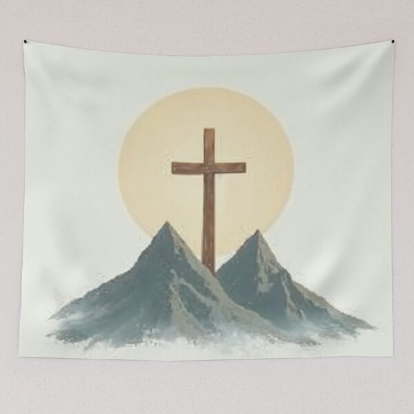 Item preview, Mountain Line Cross at Sunrise designed and sold by Devotica.