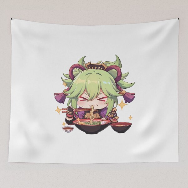 Item preview, Kuki Shinobu Genshin Impact Kawaii Chibi Ramen Noodles Spicy Determination designed and sold by mildaclairmo.