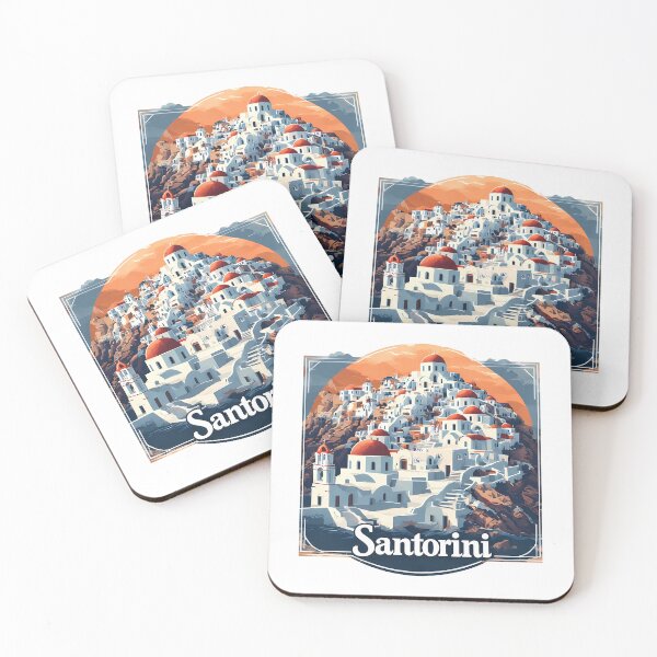 Item preview, Santorini Bauhaus Poster — Geometric Greece Art Print designed and sold by OzzFrequency.