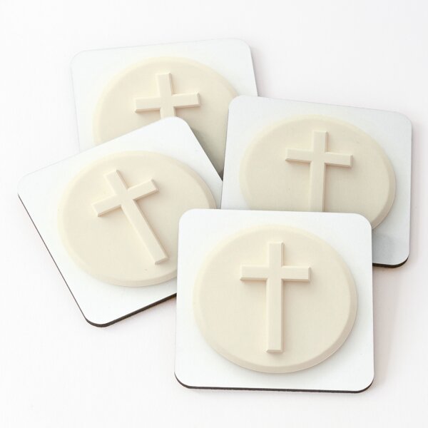 Item preview, Embossed Ivory Medallion Cross designed and sold by Devotica.