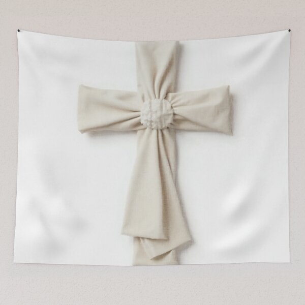 Item preview, Linen Woven Christian Cross Icon designed and sold by Devotica.
