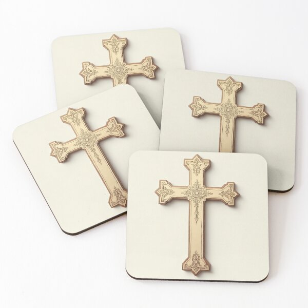 Item preview, Engraved Parchment Christian Cross designed and sold by Devotica.