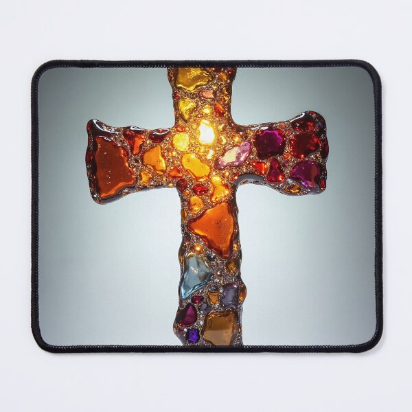 Item preview, Fragmented Glass Christian Cross designed and sold by Devotica.