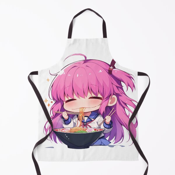 Item preview, Yuri Nakamura Angel Beats Kawaii Ramen Chibi Pink Hair Smile designed and sold by mildaclairmo.